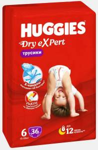 Трусики-подгузники Huggies Dry Expert M-6 36шт
